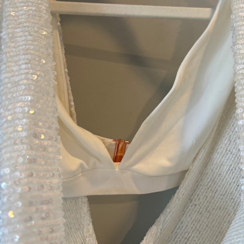 Nookie Pandora Plunge Sequin Mini Dress in White - Picture 6 of 10